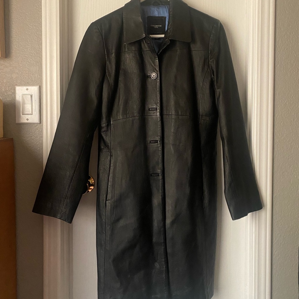 Colebrook & Co. black leather coat